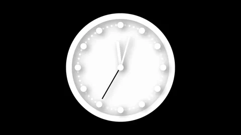 White wall clock animation with ticking hands. Seamless time loop for motio.. Stock Footage 313420850