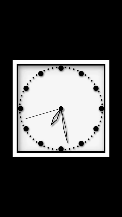White wall clock featured in minimalist vertical video with subtle motion. .. Stock Footage 315158556