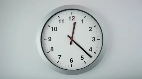 White wall clock hanging on a single wall. Stock Footage 230114548
