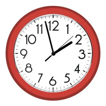 White wall clock. Isolated on white background. Stock Photos