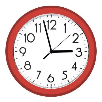 White wall clock. Isolated on white background. Stock Photos