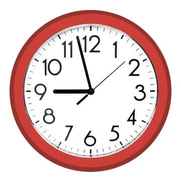 White wall clock. Isolated on white background. Stock Photos