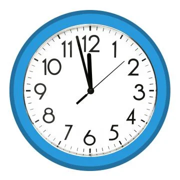 White wall clock. Isolated on white background. Stock Photos