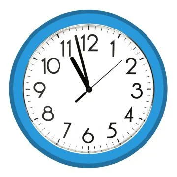 White wall clock. Isolated on white background. Stock Photos