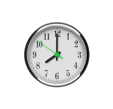 White wall clock isolated on white background. Stock Photos