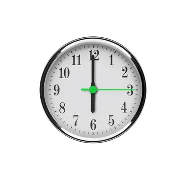 White wall clock isolated on white background. Stock Photos