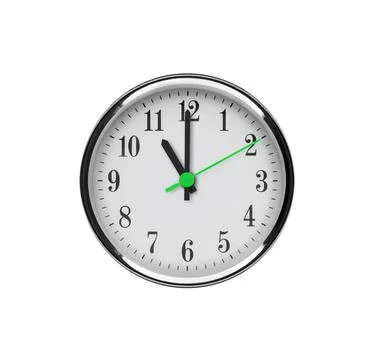 White wall clock isolated on white background. Stock Photos