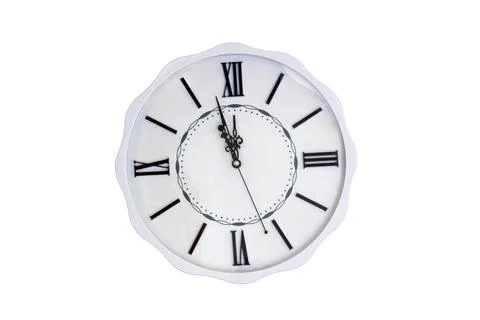 White wall clock isolated on a white background Stock Photos