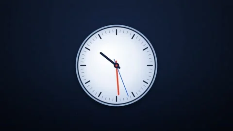 White Wall Clock Ticking Fast Motion Graphics Animation Stock-Footage 347966101