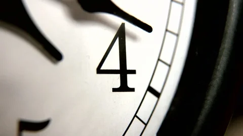 White wall clocks running. The movement of the clock hands. Stock Footage 97409264