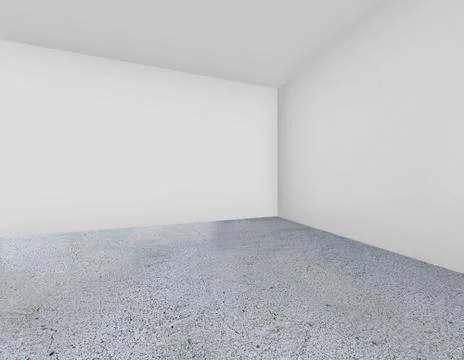White wall with concrete floor. 3d rendering Ilustración de archivo