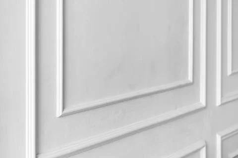 White wall with decorative elements, abstract classic interior Foto stock