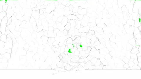 White wall destroyed 3d style crack rock concrete Stock Footage 156624698
