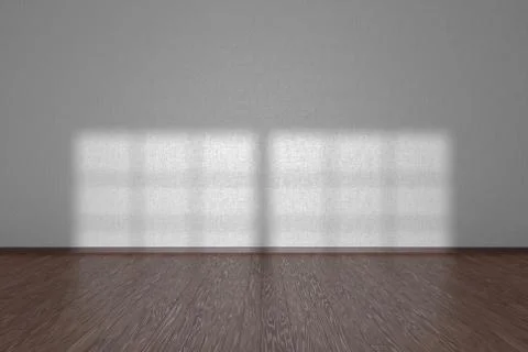 White wall of empty room with dark parquet floor Stock Illustration