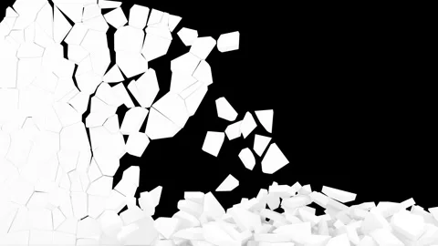 White wall explodes with alpha channel Stock Footage 203973770