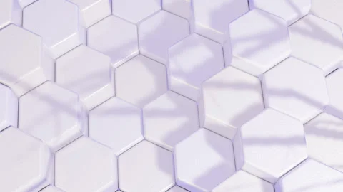 A white wall with hexagons loop animation Video stock 276493503