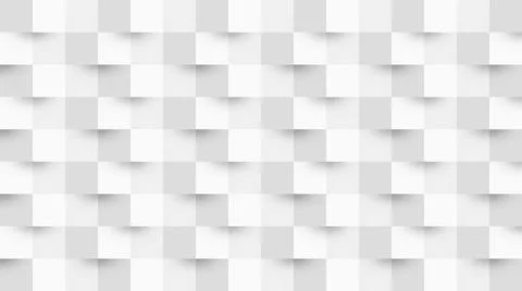 White wall of many consecutive three-dimensional blocks Stock Illustration