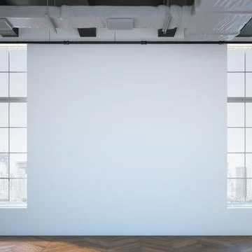 White wall in a modern loft. 3d rendering 스톡 일러스트