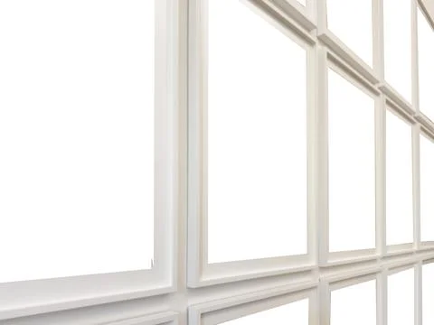White wall molding in geometric panel layout. Minimal interior trim on a clea Stock Photos