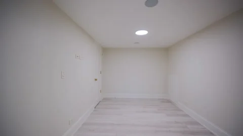 White wall in new home. Elements of empty Interior in house, wide shot Stock-Footage 295970248