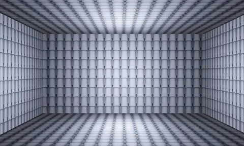White wall padded empty room with copy space mental hospital Stock Illustration