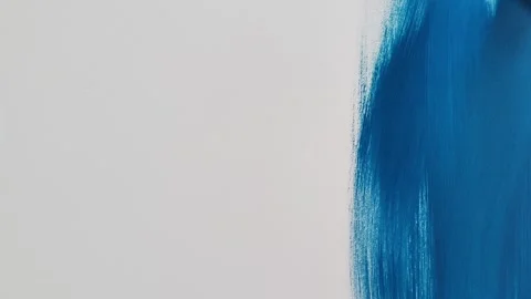 The white wall is painted blue with a roller Stock Footage 252272529