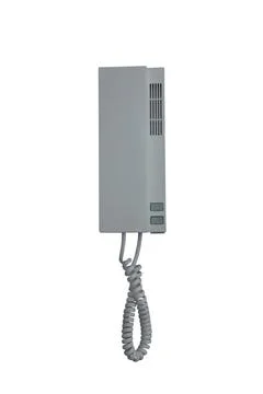 White wall phone. intercom isolated on white background Foto stock