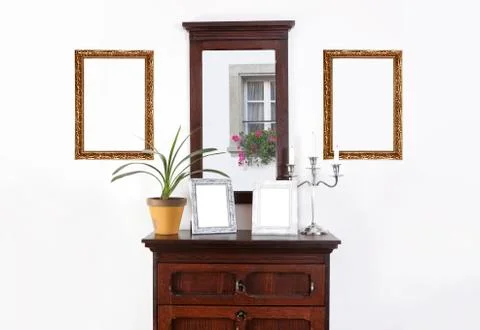 White wall picture frame Stock-Fotos