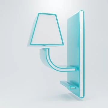 White Wall sconce icon isolated on grey background. Wall lamp light. Minima.. 스톡 일러스트