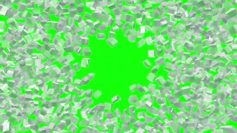 White Wall Shattering Exploding Transition Green Screen Stock Footage 341646553