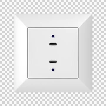 White wall socket with USB-C charging ports Stock Illustration