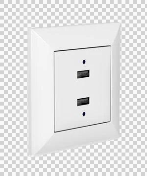 White wall socket with USB charging ports Stock Illustration