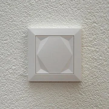 White Wall Switch Close-up Foto stock