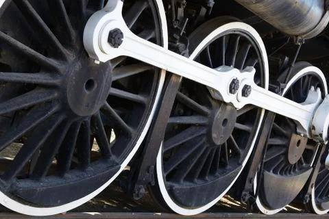 White wall train wheels Stock Photos