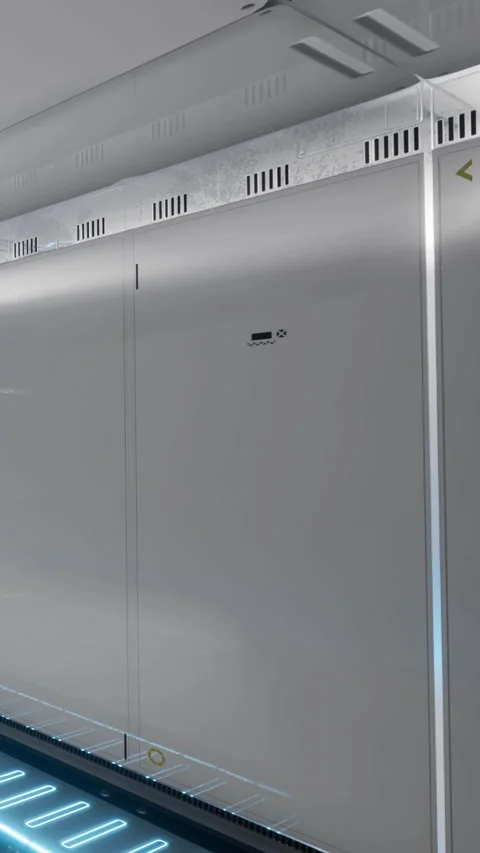 White wall with vents in a modern interior space during daytime Stock Footage 334173522