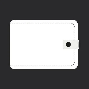 White wallet on black background for web design Stockillustratie