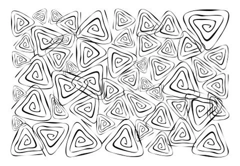 White Wallpaper with Triangle Spiral Pattern Background Stock Illustration