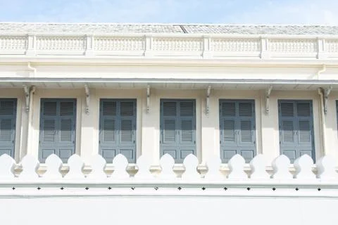 White walls and windows. Stock Photos