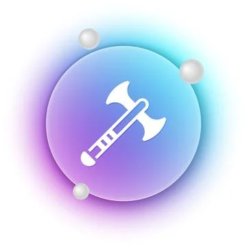 White War axe icon isolated on white background. Battle axe, executioner ax.. Stock Illustration