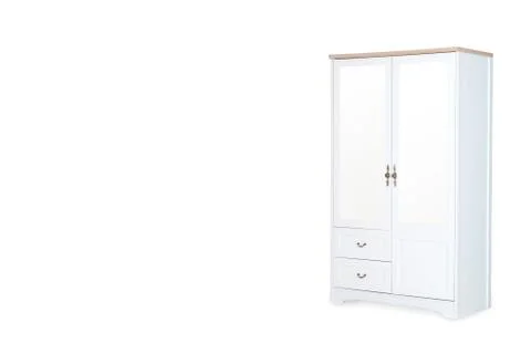 White wardrobe isolated on white background with space for copy. Stock Photos