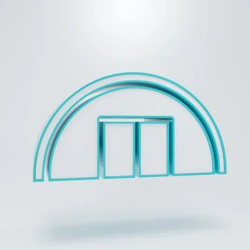 White Warehouse icon isolated on grey background. Minimalism concept. 3D re.. Stock Illustration
