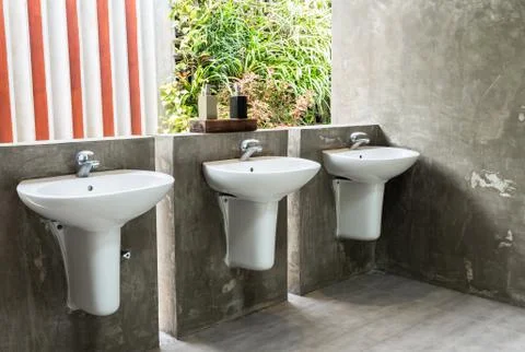 White washbasin Stock Photos