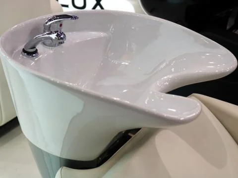 White washbasin in the salon Stock Photos