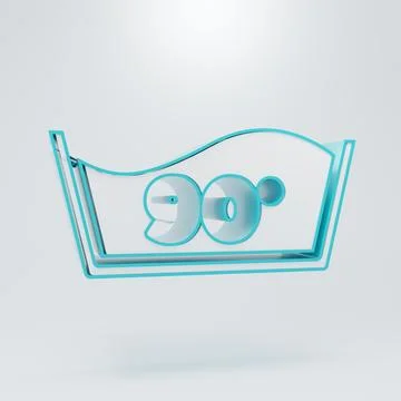 White Washing under 90 degrees celsius icon isolated on grey background. Te.. Stock Illustration