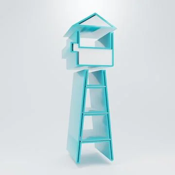 White Watch tower icon isolated on grey background. Prison tower, checkpoin.. Stock Illustration