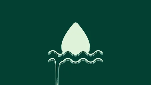 White Water drop icon isolated on green background. 4K Video motion graphic Stock Footage 236008818