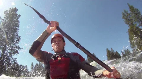 White water kayaking Stock Footage