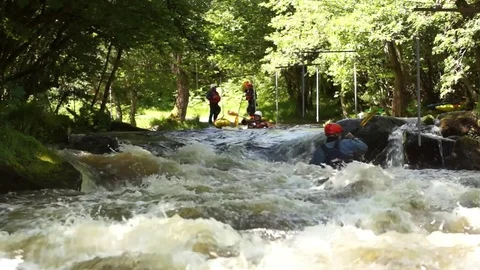 White Water Kayaking Stock Footage 76822282