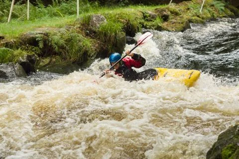 White Water Kayaking Stock Photos