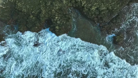White Water Movement and Ocean Surface Pattern Stock Footage 340123982